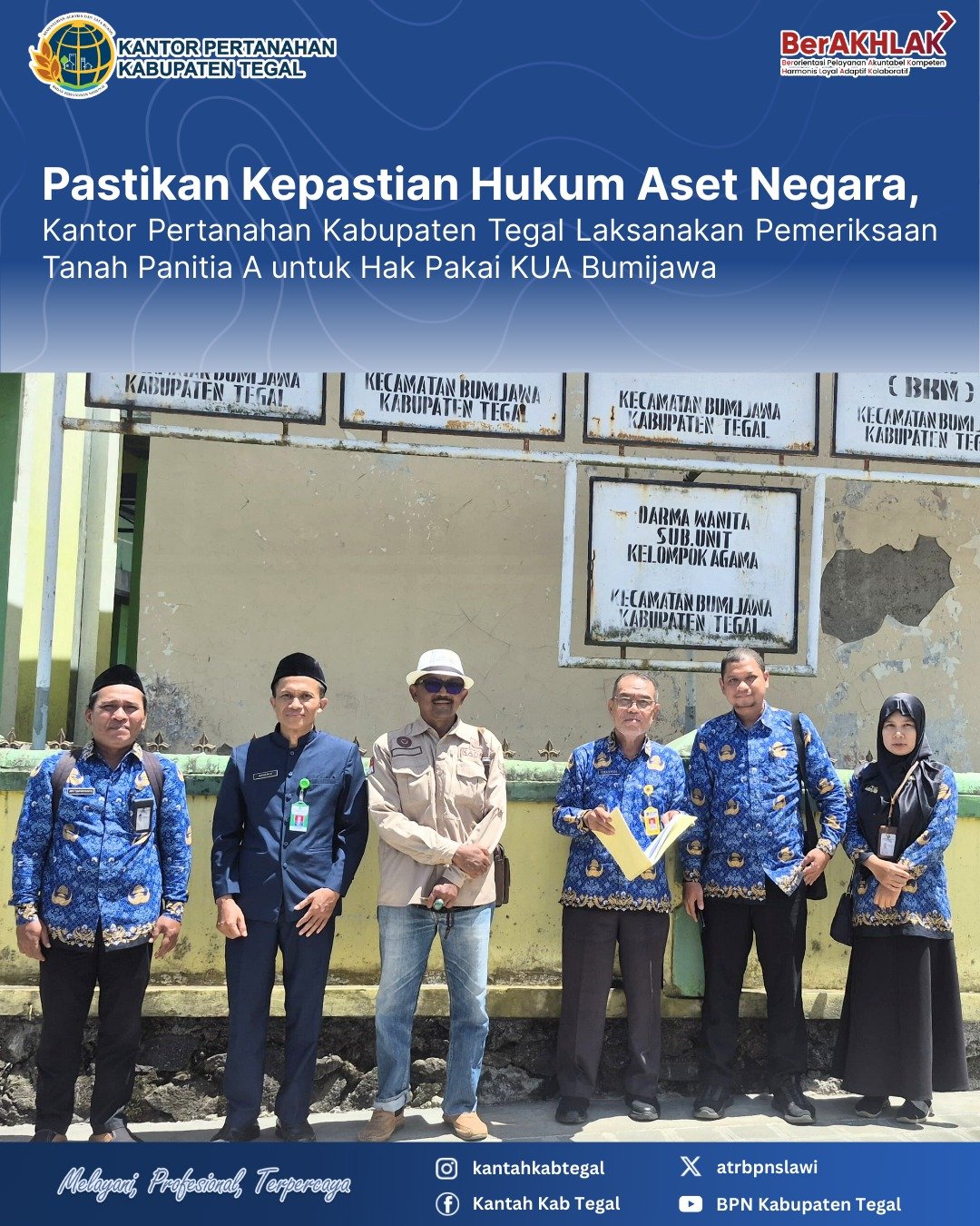 Pastikan Kepastian Hukum Aset Negara, Kantor Pertanahan Kabupaten Tegal Laksanakan Pemeriksaan Tanah Panitia A untuk Hak Pakai KUA Bumijawa 1 IMG 20251219 WA0010